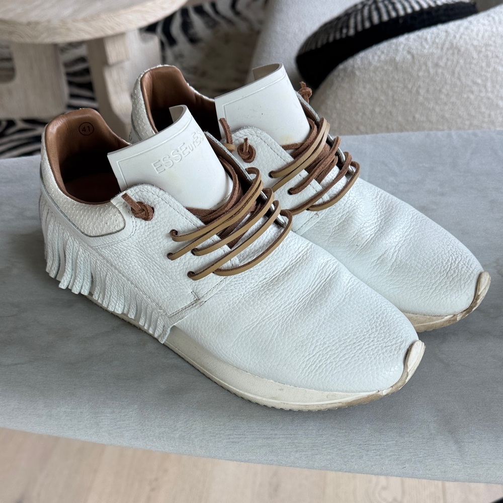 Esse ut Esse white leather fringe sneaker size 41